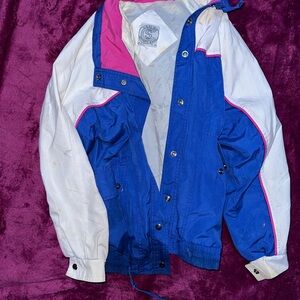 Vintage Blue and White Windbreaker Jacket